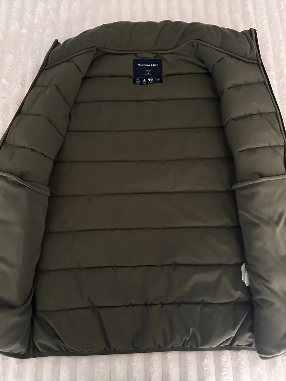 Abercrombie & Fitch Olive Green Quilted Puffer Vest